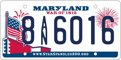 MD license plate 8AN6016