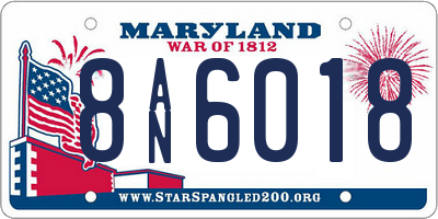 MD license plate 8AN6018