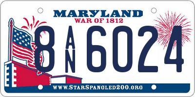 MD license plate 8AN6024