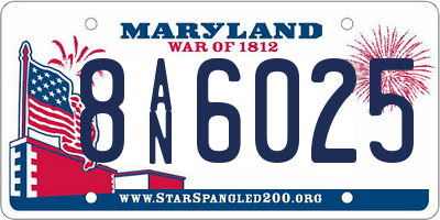 MD license plate 8AN6025