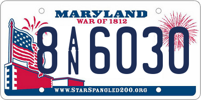 MD license plate 8AN6030