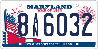 MD license plate 8AN6032