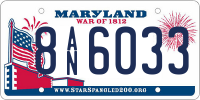 MD license plate 8AN6033