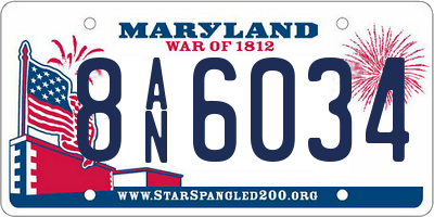 MD license plate 8AN6034