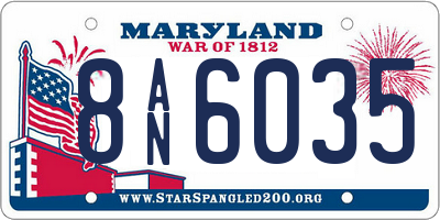 MD license plate 8AN6035