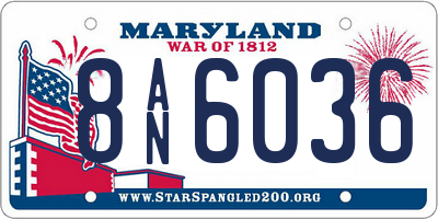 MD license plate 8AN6036
