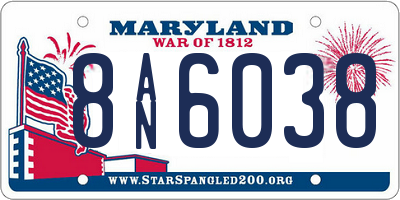 MD license plate 8AN6038