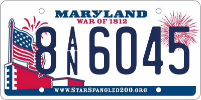 MD license plate 8AN6045