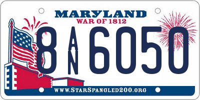 MD license plate 8AN6050