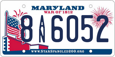 MD license plate 8AN6052
