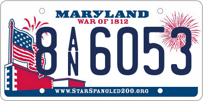 MD license plate 8AN6053