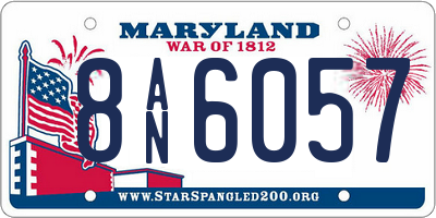 MD license plate 8AN6057