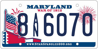 MD license plate 8AN6070