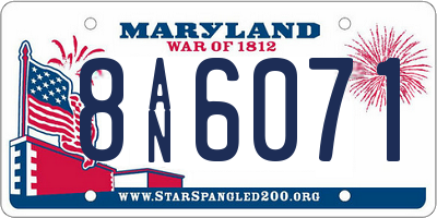 MD license plate 8AN6071