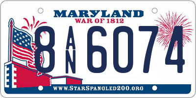 MD license plate 8AN6074