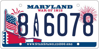 MD license plate 8AN6078