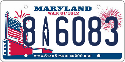 MD license plate 8AN6083