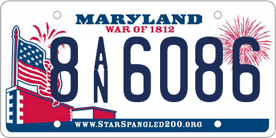 MD license plate 8AN6086