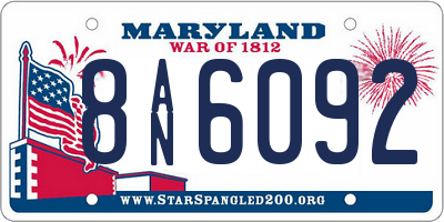 MD license plate 8AN6092