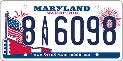 MD license plate 8AN6098