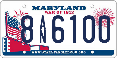 MD license plate 8AN6100