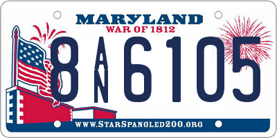 MD license plate 8AN6105