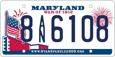 MD license plate 8AN6108