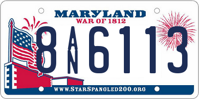 MD license plate 8AN6113