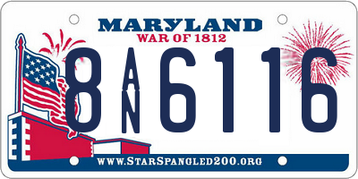 MD license plate 8AN6116