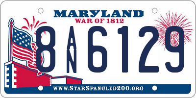 MD license plate 8AN6129