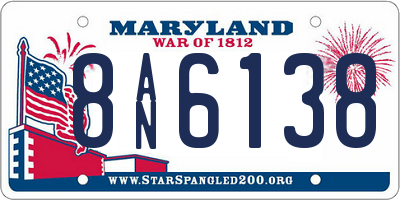 MD license plate 8AN6138