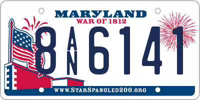 MD license plate 8AN6141