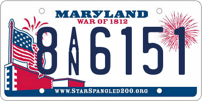 MD license plate 8AN6151