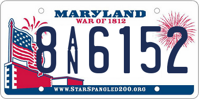 MD license plate 8AN6152