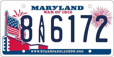 MD license plate 8AN6172