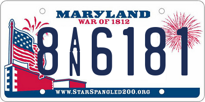 MD license plate 8AN6181