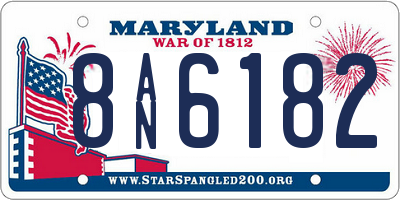 MD license plate 8AN6182