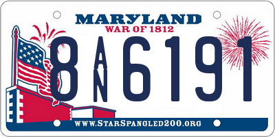 MD license plate 8AN6191