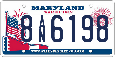 MD license plate 8AN6198