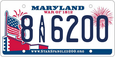 MD license plate 8AN6200