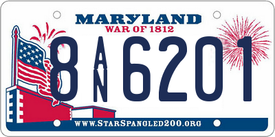 MD license plate 8AN6201