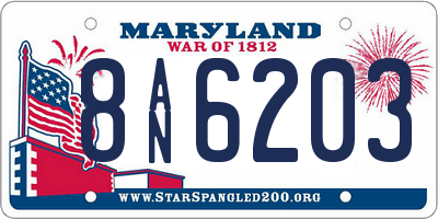 MD license plate 8AN6203