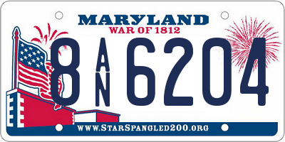 MD license plate 8AN6204