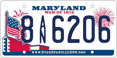 MD license plate 8AN6206
