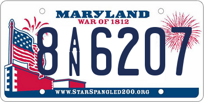 MD license plate 8AN6207