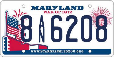 MD license plate 8AN6208