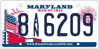 MD license plate 8AN6209