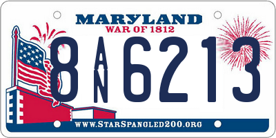 MD license plate 8AN6213