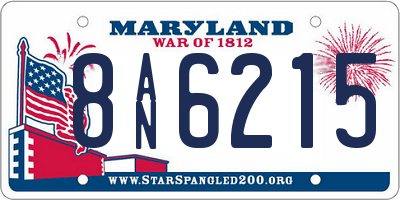 MD license plate 8AN6215