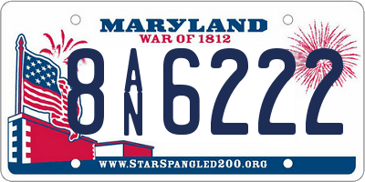 MD license plate 8AN6222
